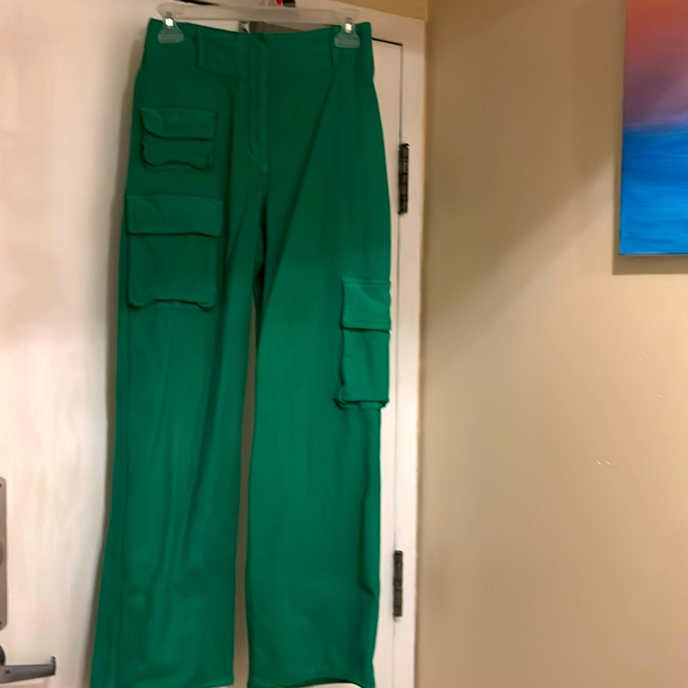 Women pants green, size 2, stretch, Wilfred Free, TNA, summer